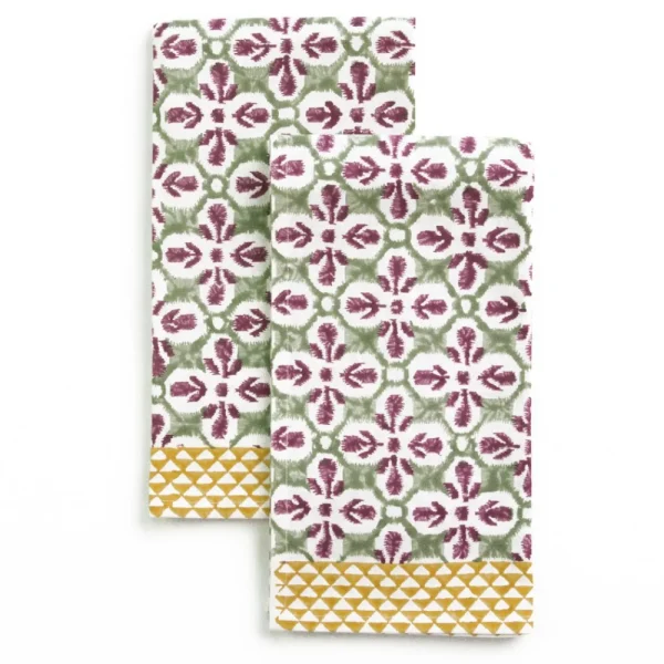 Best Pomegranate Inc Fleur de Lis Antique Jade Tea Towels