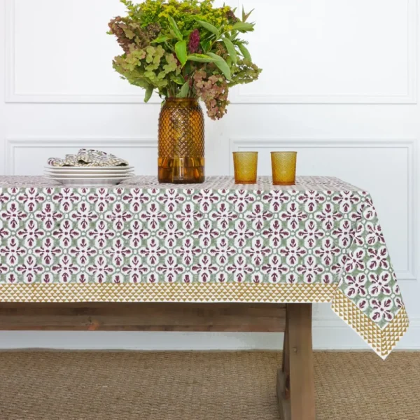 Clearance Pomegranate Inc Fleur de Lis Antique Jade Tablecloth