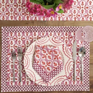 Outlet Pomegranate Inc Fleur de Lis Rose Placemat | Set of 4