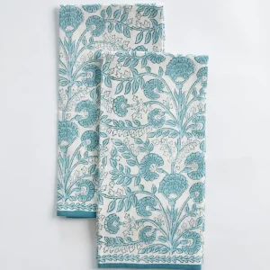 Best Pomegranate Inc Floral Trellis Aqua Tea Towels