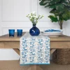 New Pomegranate Inc Gardenia Vine Azure Table Runner