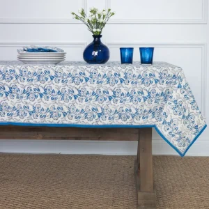 Fashion Pomegranate Inc Gardenia Vine Azure Tablecloth