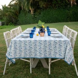 Fashion Pomegranate Inc Gardenia Vine Azure Tablecloth