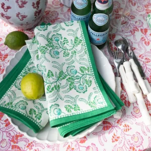 Discount Pomegranate Inc Gardenia Vine Emerald Napkin | Set of 4