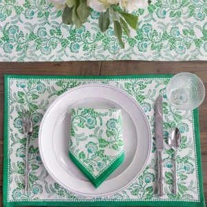 Clearance Pomegranate Inc Gardenia Vine Emerald Placemat | Set of 4