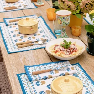 Best Pomegranate Inc Gaya Teal & Marigold Placemat | Set of 4