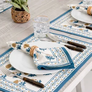 Best Pomegranate Inc Gaya Teal & Marigold Placemat | Set of 4