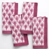 Outlet Pomegranate Inc Geo Feather Fuchsia Napkin | Set of 4