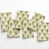 Outlet Pomegranate Inc Geo Feather Moss Cocktail Napkin | Set of 6