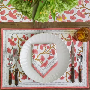 Fashion Pomegranate Inc Ginkgo Coral Placemat | Set of 4