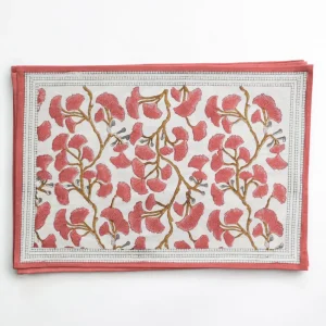 Fashion Pomegranate Inc Ginkgo Coral Placemat | Set of 4