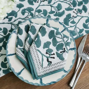 Fashion Pomegranate Inc Ginkgo Teal Napkins | Set of 4