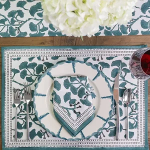 Fashion Pomegranate Inc Ginkgo Teal Placemat | Set of 4