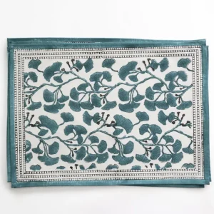 Fashion Pomegranate Inc Ginkgo Teal Placemat | Set of 4