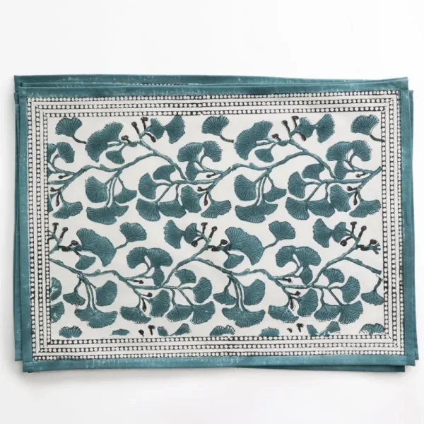 Fashion Pomegranate Inc Ginkgo Teal Placemat | Set of 4