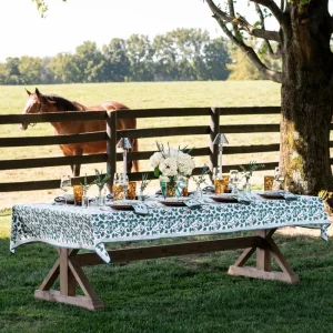 Clearance Pomegranate Inc Ginkgo Teal Tablecloth