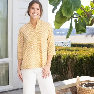 Clearance Pomegranate Inc Golden Buti Pintuck Blouse