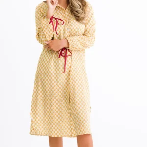 Sale Pomegranate Inc Golden Buti Shifty Shirtdress