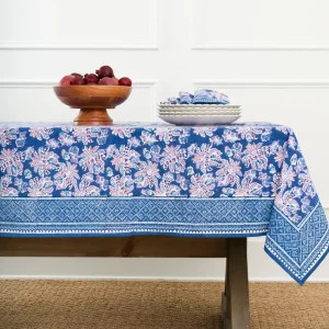 Discount Pomegranate Inc Grecian Palm Blue & Orchid Tablecloth