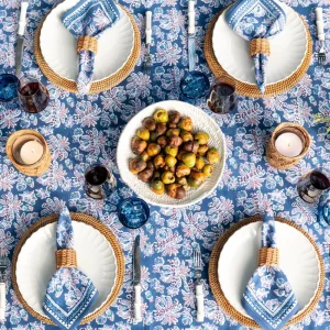 Discount Pomegranate Inc Grecian Palm Blue & Orchid Tablecloth