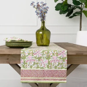 Discount Pomegranate Inc Grecian Palm Fern & Magenta Table Runner