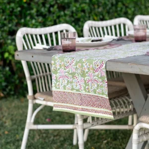 Discount Pomegranate Inc Grecian Palm Fern & Magenta Table Runner