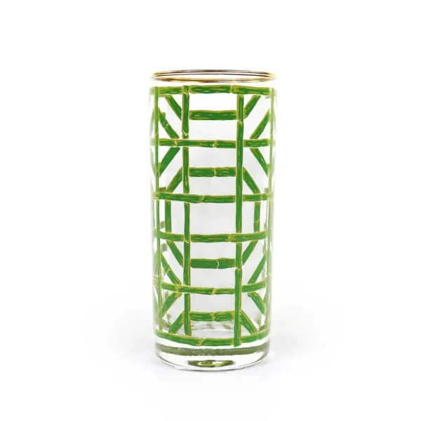 Best Pomegranate Inc Green Bamboo Highball Glass | Set of 4