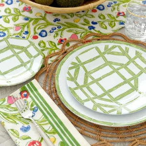 Outlet Pomegranate Inc Green Bamboo Melamine Dinner Plate | Set of 6