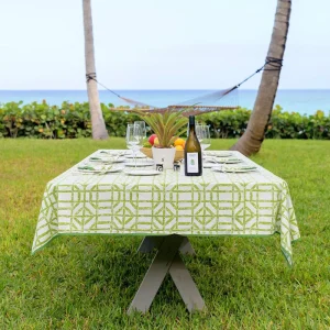 Outlet Pomegranate Inc Green Bamboo Tablecloth