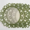 Fashion Pomegranate Inc Green Edge Woven Round Placemats | Set 4