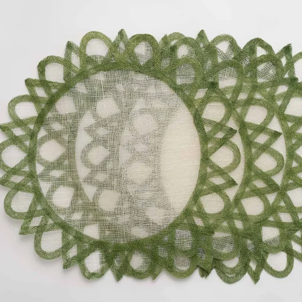 Fashion Pomegranate Inc Green Edge Woven Round Placemats | Set 4