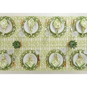 Fashion Pomegranate Inc Green Edge Woven Round Placemats | Set 4