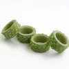 Hot Pomegranate Inc Green Round Resin Beaded Napkin Ring | Set of 4