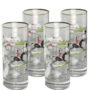 Outlet Pomegranate Inc Hunt Scene Highball Glass | Set 4