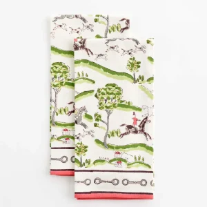 Online Pomegranate Inc Hunt Scene Tea towels