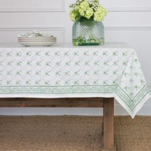 Clearance Pomegranate Inc India Hicks Cuban Flower Blue & Green Tablecloth