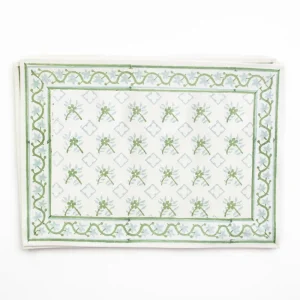 Best Pomegranate Inc India Hicks Cuban Flower Blue & Green Placemats