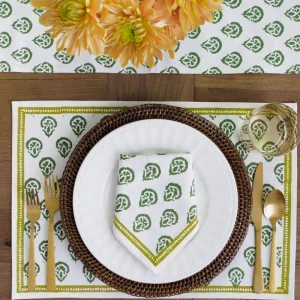 Discount Pomegranate Inc India Hicks Home Carnation Hunter Green Placemat | Set of 4