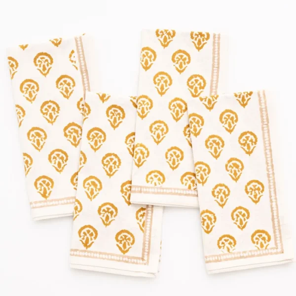 New Pomegranate Inc India Hicks Home Carnation Golden Napkin | Set of 4