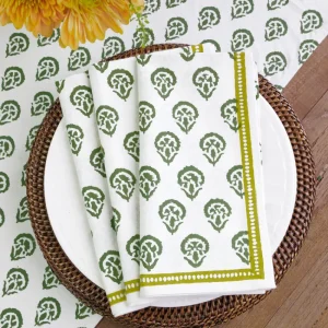 Fashion Pomegranate Inc India Hicks Home Carnation Hunter Green Napkin | Set of 4