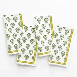 Fashion Pomegranate Inc India Hicks Home Carnation Hunter Green Napkin | Set of 4