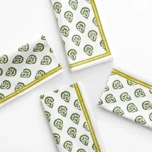 Fashion Pomegranate Inc India Hicks Home Carnation Hunter Green Napkin | Set of 4