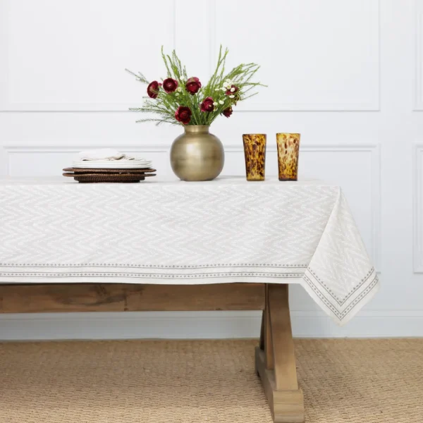 Discount Pomegranate Inc India Hicks Home Chevron Tablecloth