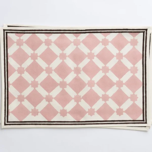 Clearance Pomegranate Inc India Hicks Home Latticework Blush Placemat | Set of 4