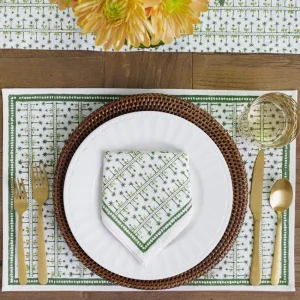 Fashion Pomegranate Inc India Hicks Home Palm Avenue Hunter Green Placemat | Set of 4