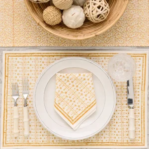 Discount Pomegranate Inc India Hicks Home Palm Avenue Golden Placemat | Set of 4