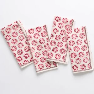 Fashion Pomegranate Inc India Hicks Home Sea Biscuit Red Napkin | Set of 4