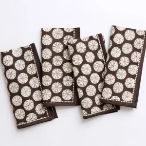 Hot Pomegranate Inc India Hicks Home Sea Biscuit Chocolate Napkin | Set of 4