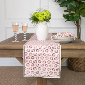 Outlet Pomegranate Inc India Hicks Home Sea Biscuit Red Table Runner