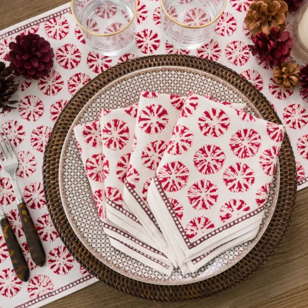 Fashion Pomegranate Inc India Hicks Home Sea Biscuit Red Napkin | Set of 4